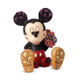 Enesco Disney Traditions Mini Mickey flowers pose for romantic shelf display.