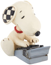 Enesco Jim Shore Snoopy Typing miniature figurine with hand-painted folk art details for display.