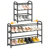 ENJOYBASICS 4-Tier Expandable Shoe Rack fully expanded for max storage.