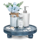 EOSAHR decorative display riser with blue wood round base for stylish organization