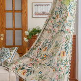 Erbnaryx boho floral curtains with light-filtering 84-inch length for living rooms.
