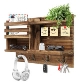 Eryvik key holder front view shows sturdy wood rack for organized entryway