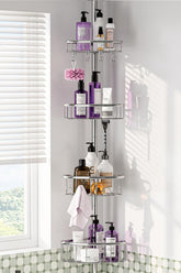 ESSEME corner shower caddy with rustproof stainless steel baskets for durable bathroom storage