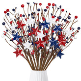 Eternity Sky patriotic berry stems add festive color to vases.