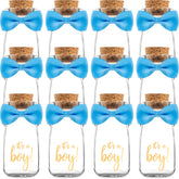 Ethisa vintage milk glass bottles arranged as a stylish baby shower centerpiece