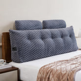 EUHAMS wedge headboard pillow in grey offers wide, comfortable support for reading in bed.