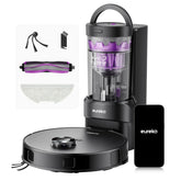 Eureka E20 Evo Plus bagless base stores debris for up to 45 days.
