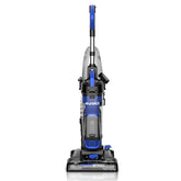 Eureka lightweight upright vacuum blue front view with strong suction for carpets and hard floors.