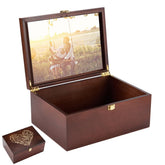 Eva Murmure larger wooden memory box with lid frame for cherished photos and keepsakes