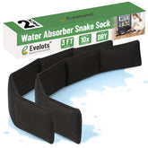 Evelots water absorber snake sock 2-pack ready for moisture control around doors and windows.