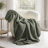 EVERGRACEHOME chunky chenille knit throw close-up shows plush texture for lounging.