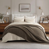 EVERGRACEHOME chunky chenille throw close-up of plush moss stitch texture