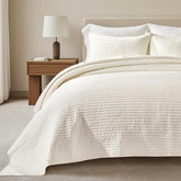 Evergracehome cotton sateen quilt king coverlet shows silky finish for refined styling.