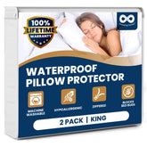 Everlasting Comfort king pillow protector with zipper provides 360-degree protection against spills.