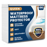 Everlasting Comfort mattress protector waterproof top view protects mattress from spills.
