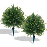 EverNature cedar topiary 16in with ground spike for stable outdoor use.