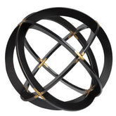 Everydecor hand-painted black and gold sphere on a modern table elevates decor.
