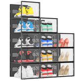 eWonLife x-large shoe box with magnetic door keeps dust out and shoes accessible