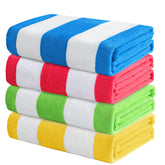 Exclusivo Mezcla blue stripe oversized towel for family beach days