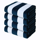 Exclusivo Mezcla cabana stripe towel dark navy for beach days with soft cotton feel