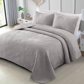 Exclusivo Mezcla ultrasonic-embossed geometric quilt set full-queen size for refined warmth