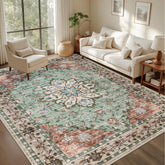 ExpediX 6x9 vintage floral rug with distressed pattern enhances living room style