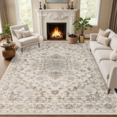 ExpediX 9x12 area rug with vintage floral pattern, ideal for living rooms.