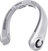 EYERZ bladeless neck fan shows safe design for hair-friendly cooling.
