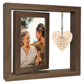 EYITUPC loss-of-mother frame with rotating wood design for two 4x6 photos