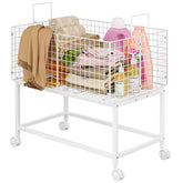 Eyteenokk large rolling laundry basket cart with handle and wheels for easy laundry transport.