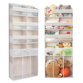 EZVERY extra large over-the-door organizer front view with eight compartments for bulk storage