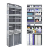EZVERY extra-large over-the-door organizer keeps clothes and toiletries neatly organized.