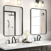Fabuday over-sink 36x24 mirror reflects bright bathroom lighting