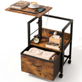 Faesun swivel lift top nightstand with charging station keeps devices within reach.