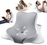 FamiCare ergonomic memory foam reading pillow wedge supports neck and shoulders for hands-free reading