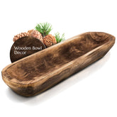 FANDOS dough bowl long centerpiece enhances rustic dining room decor