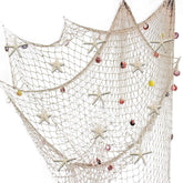Fangoo nature fish net wall decoration with colorful seashells for coastal decor