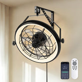 Fansdrick wall mount fan with remote and light for convenient cooling.