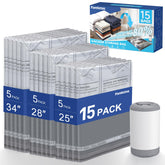 Fantictas travel vacuum bags in a 15-pack offer compact packing for seasonal wardrobe storage.