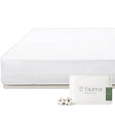 FAUNNA mattress encasement in queen 12in deep with snug fit and soft cotton feel.