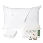 FAUNNA zippered pillow protector for queen size, four-pack convenience