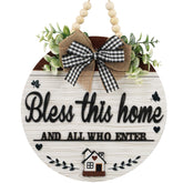 FBOUPYU Bless This Home wooden sign with 3D detail welcoming guests