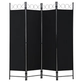 FDW 4-panel coal black room divider creates flexible privacy zones for dorms, bedrooms, or offices.