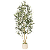 FEELEAD 6ft olive tree with planter in a living room corner, adding greenery