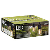 Feit LED string lights 48' illuminate outdoor patio spaces with warm ambiance.