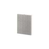 Fellowes AeraMax true HEPA filter captures 99.97% of 0.3 micron particles.
