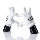 FelyHos Heart Hands cartoon resin statue adds playful charm to desks and shelves.