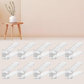 FENRUNXU 10-pack transparent shoe stacker organizes pairs in a compact closet