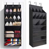 FENTEC over-the-door shoe organizer front view with 12 pockets for organized closet storage