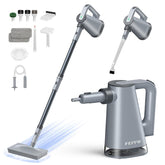 FEPPO steam mop floor cleaning demonstrates versatile hardwood and tile cleaning